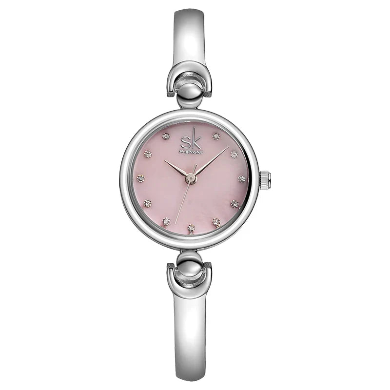 SK Women Luxury Alloy Watch – Quartz Bracelet Wristwatch with Waterproof & Fashionable