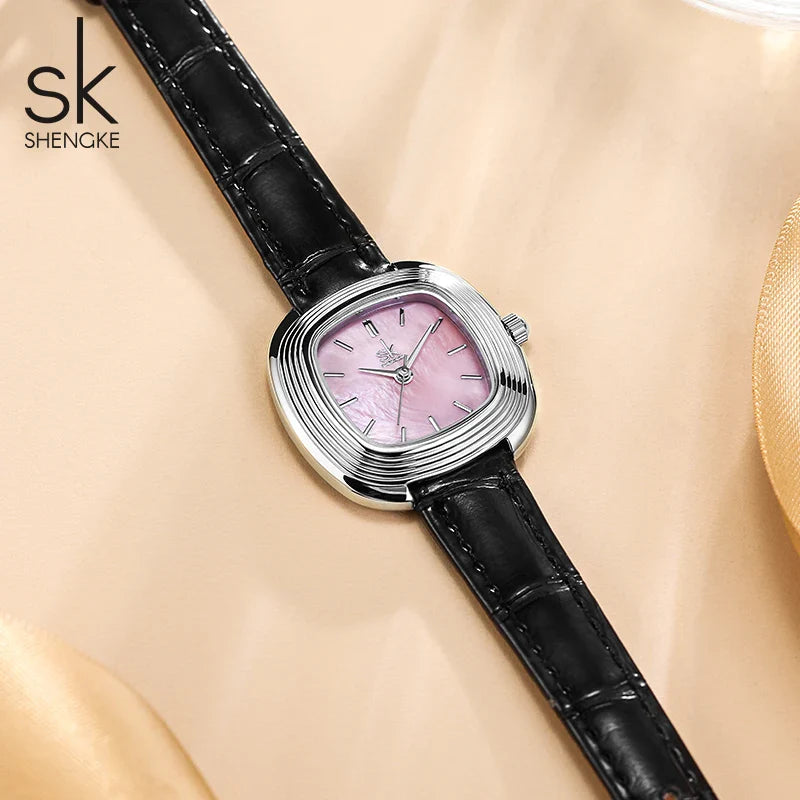 SK Women’s Quartz Watch – Fashion Square Dial, Waterproof Casual Wristwatch