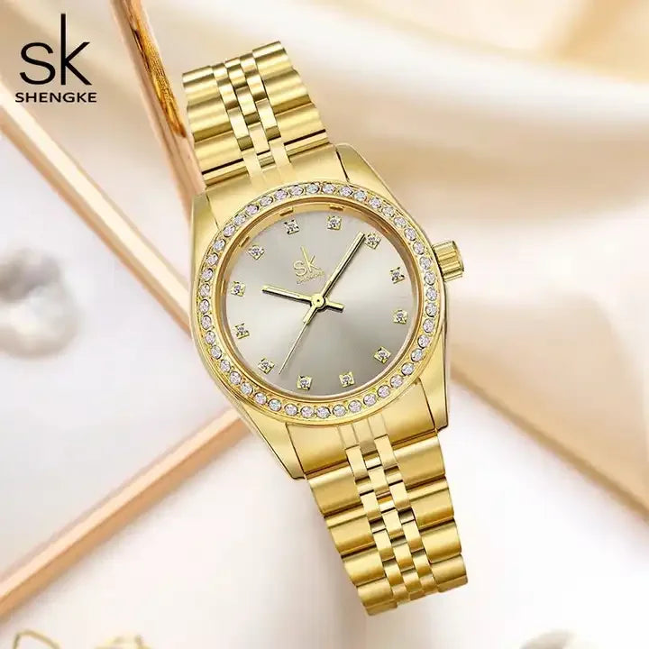 SK Women’s Luxury Quartz Watch – Classic Waterproof Style