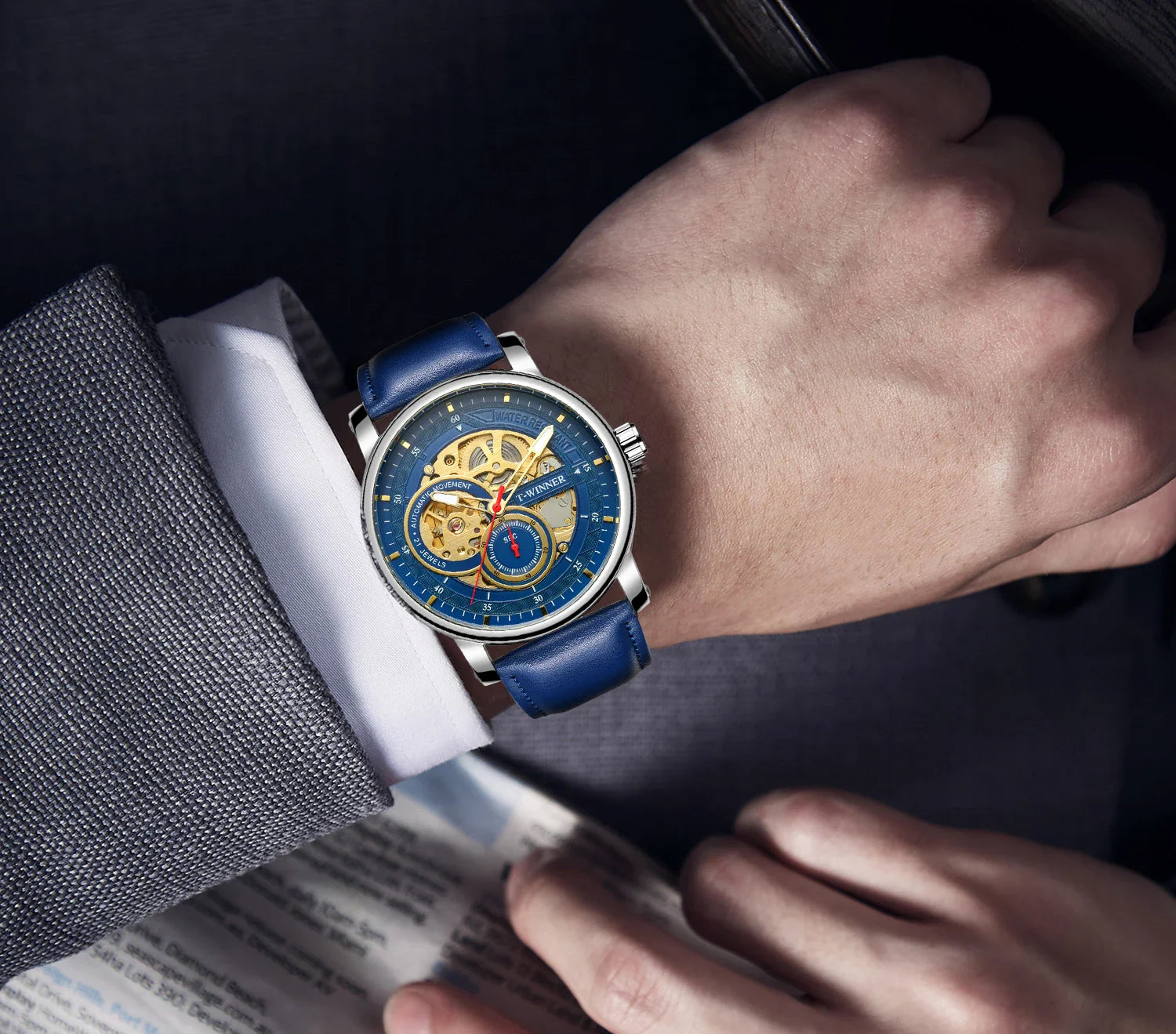 T-Winner Men’s Automatic Mechanical Watch – Waterproof, Elegant Analog Timepiece