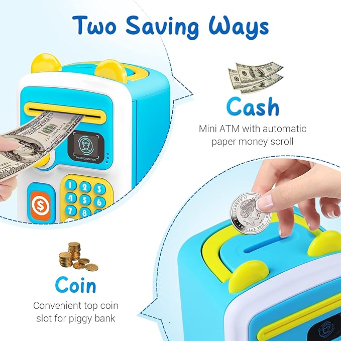 Electronic Piggy Bank Money Box Simulated Face Recognition