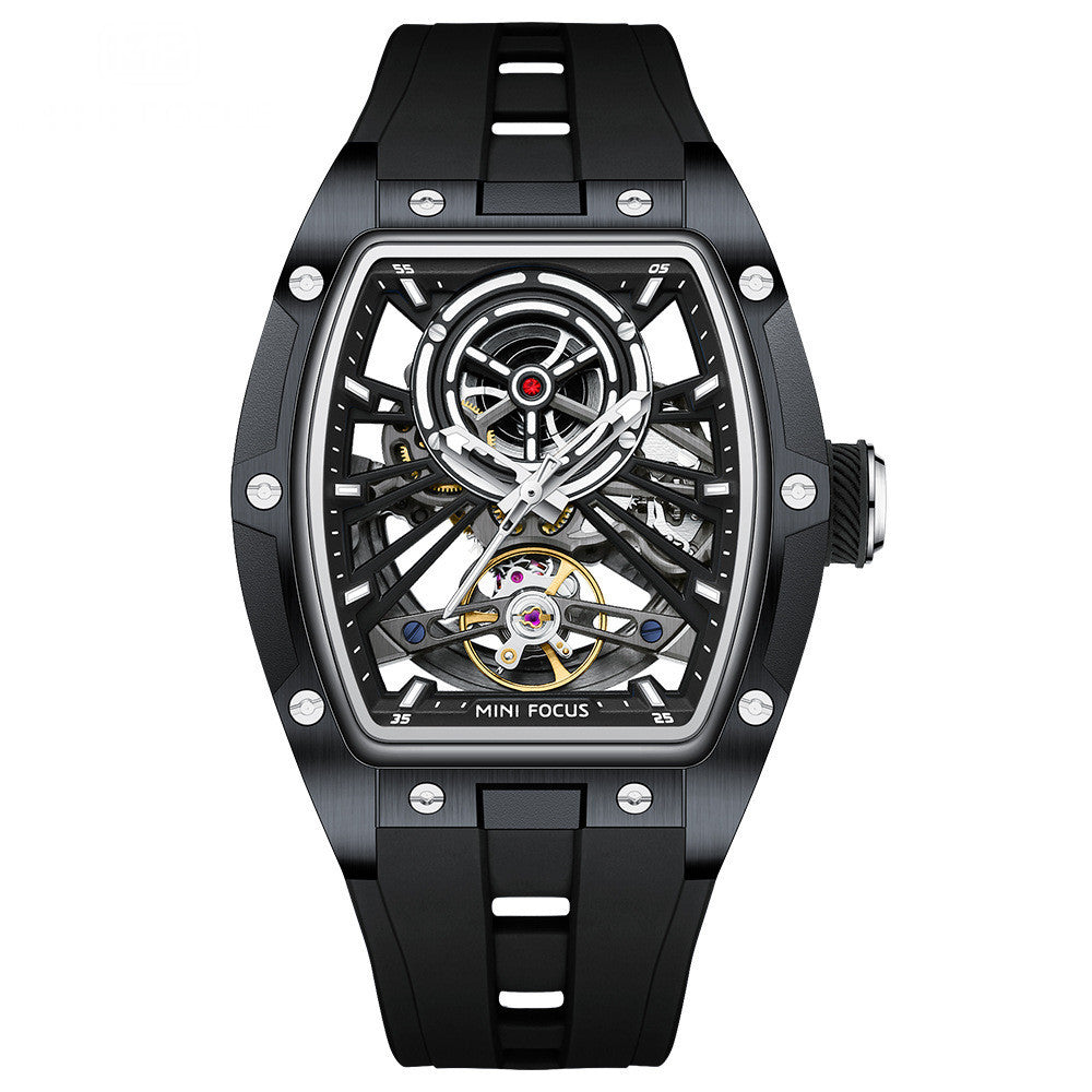 Mini Focus 0603 Steel Case Full Hollow Automatic Mechanical Watch For Men