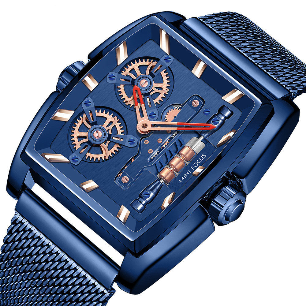 Mini Focus MF0322G Rotating Wheels Quartz watch for Men
