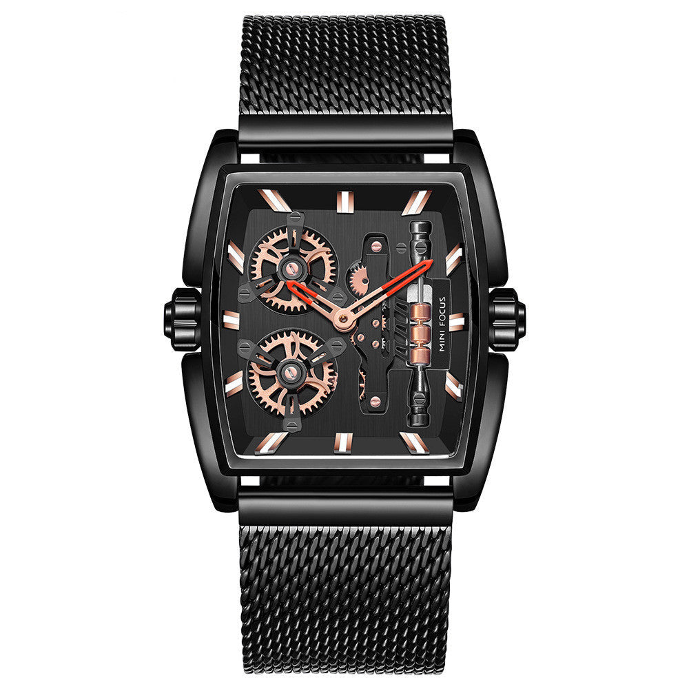 Mini Focus MF0322G Rotating Wheels Quartz watch for Men