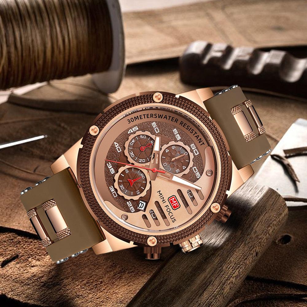 Mini Focus Men's Multifunctional Quartz Watch Sports Watch Mf0246G