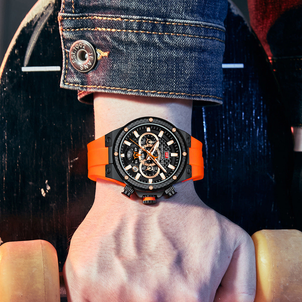 Mini Focus Multifunctional Chronograph Sport watch For Men 0468