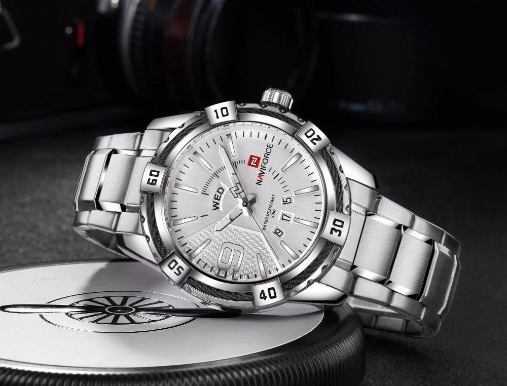Naviforce Quartz Luxury Steel Watch For Men 9117