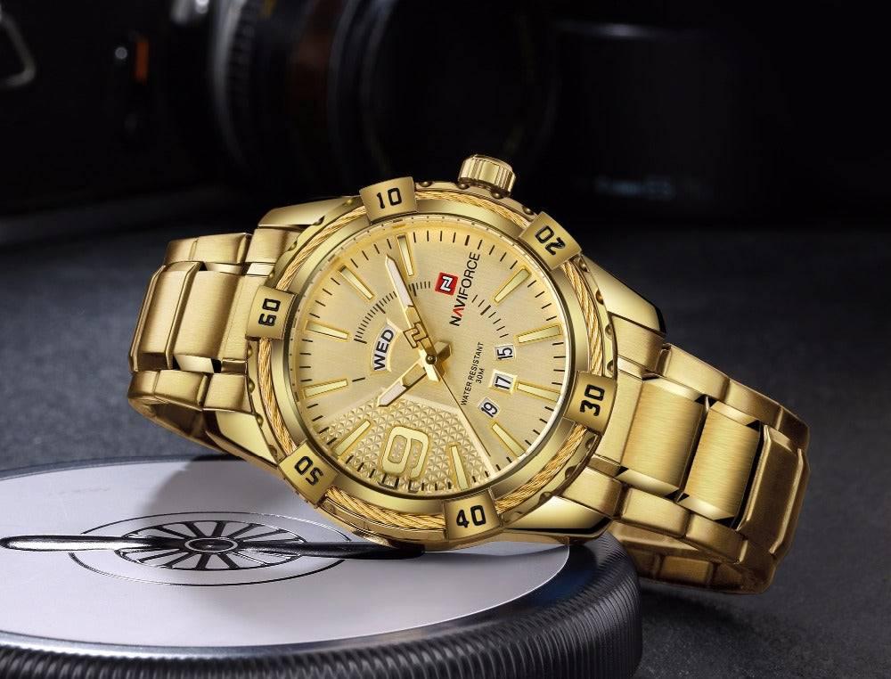 Naviforce Quartz Luxury Steel Watch For Men 9117