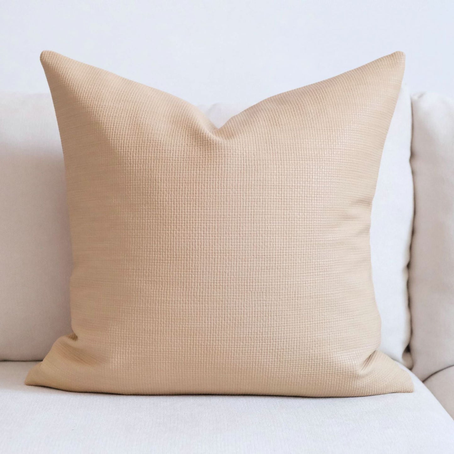 Light Luxury Woven PU Leather Pillow - Modern & Simple