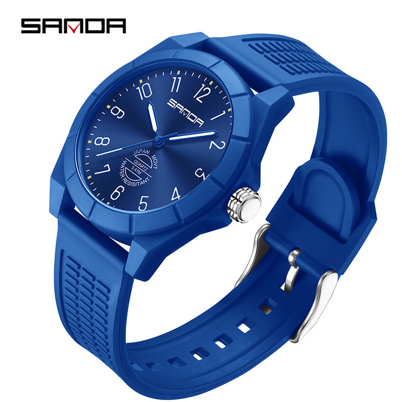 Sanda Luminous Waterproof Quartz Watch – Fashion Student Casual Wristwatch