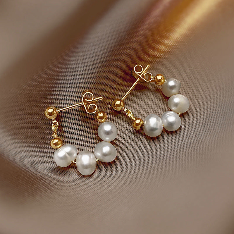 Baroque Pearl Beaded Earrings for Women – Retro U-Shaped Jewelry