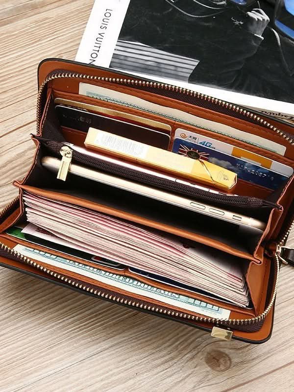Men's PU Leather Business Clutch – Long Wallet with Single Pull