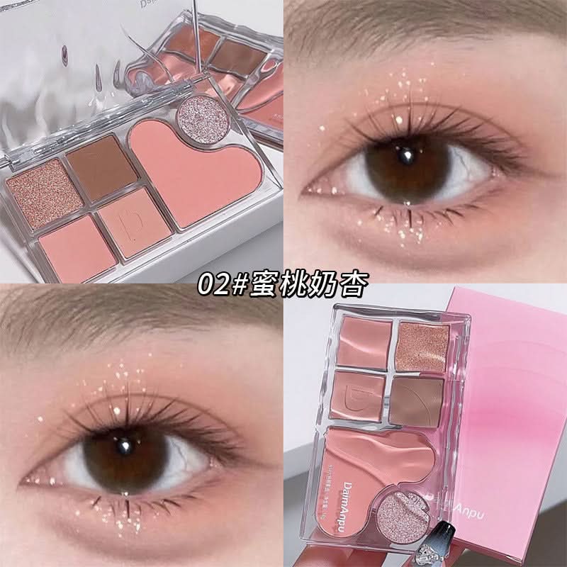 6-Color All-in-One Makeup Palette – Eyeshadow, Blush & Highlighter