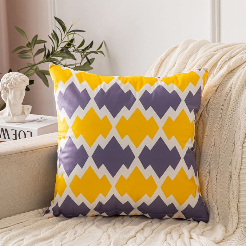 Double-Sided Short Plush Geometric Pillow Covers (Set of 2)