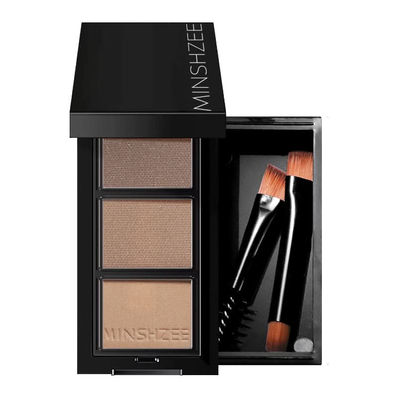 MINSHZEE 3-Color Eyebrow Powder – Waterproof, Long-Lasting, Smudge-Proof Brow Kit