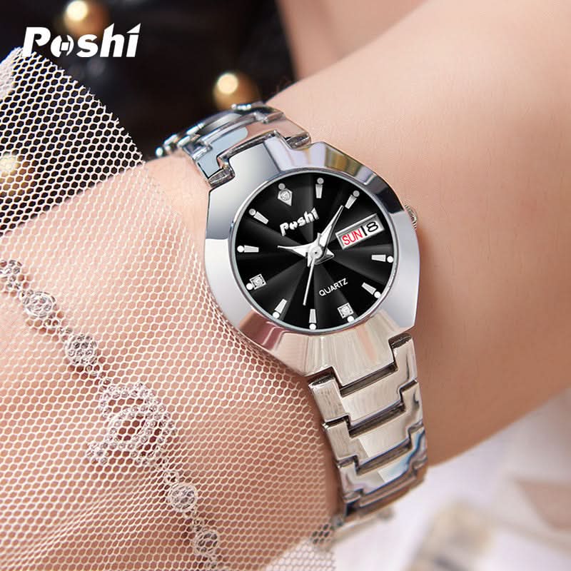 Women’s Fashion Luminous Dial Quartz Watch – Stainless Steel Strap