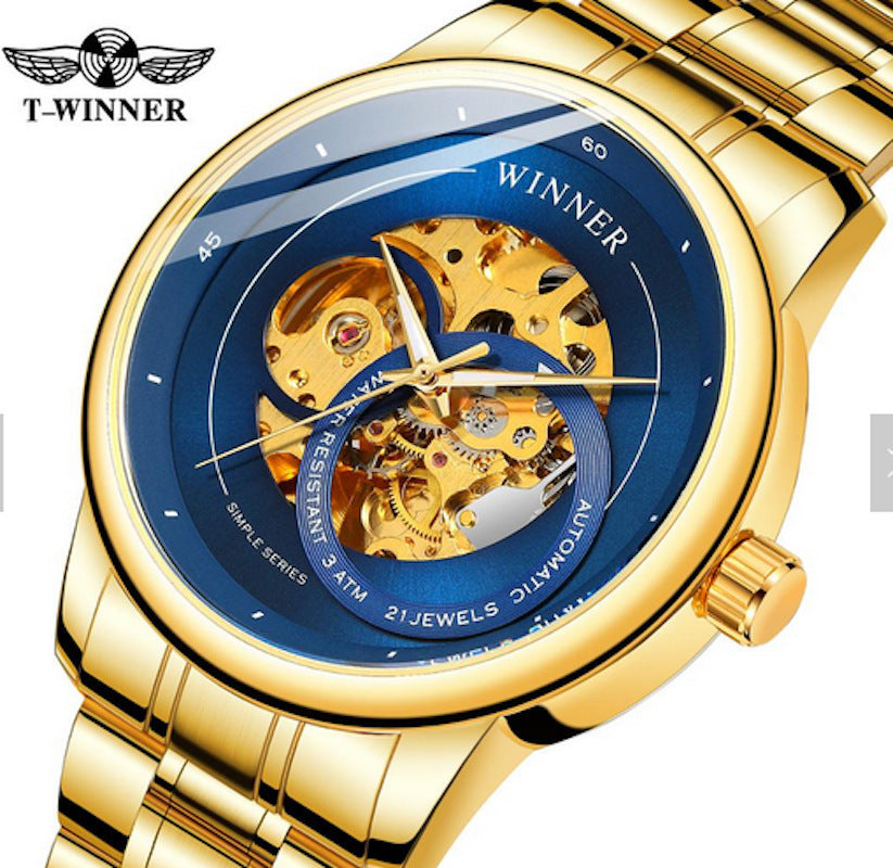 T-Winner Victor Automatic Skeleton Watch – Fashion Mechanical Men’s Business Timepiece