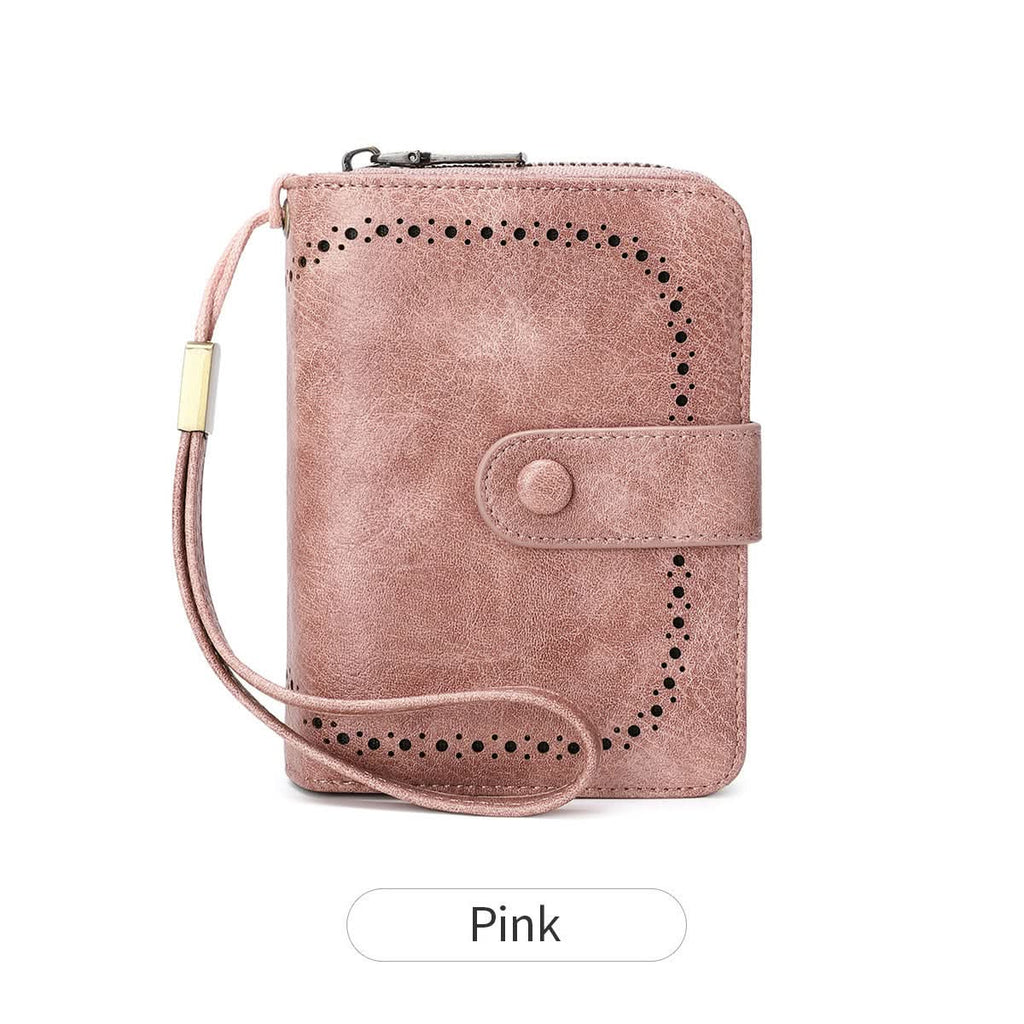 Women's Retro Style RFID Blocking Short Wallet – Card Holder