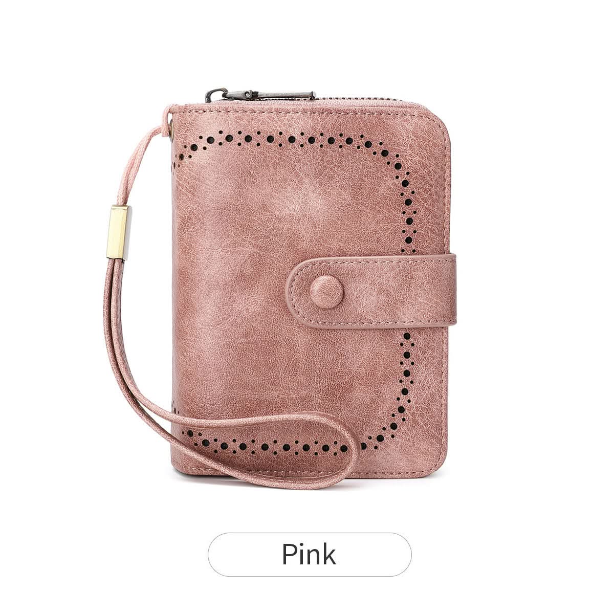 Women's Retro Style RFID Blocking Short Wallet – Card Holder