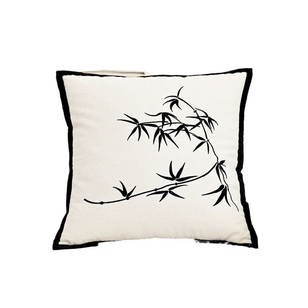 Black Light Luxury Vintage Embroidered Pillowcase
