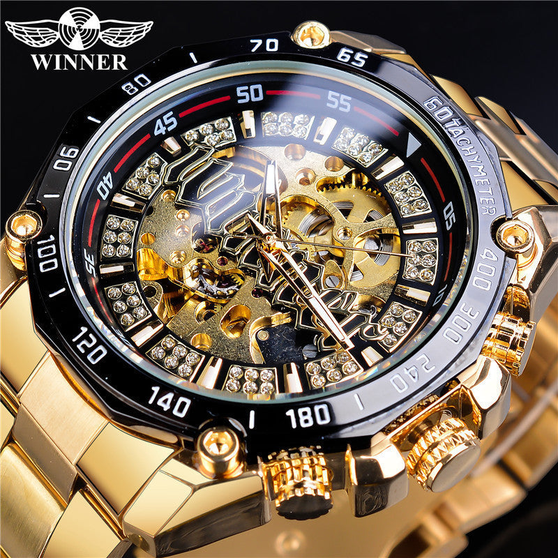 T-Winner Luxury Skeleton Automatic Mechanical Watch for Men – Fashionable Timepiece