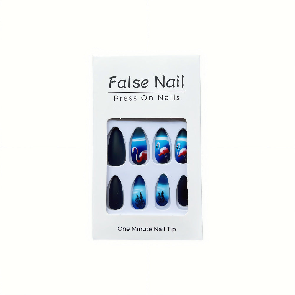 Tropical Flamingo Gradient Press-On Nails – Long Stiletto Glue-On Acrylic Set