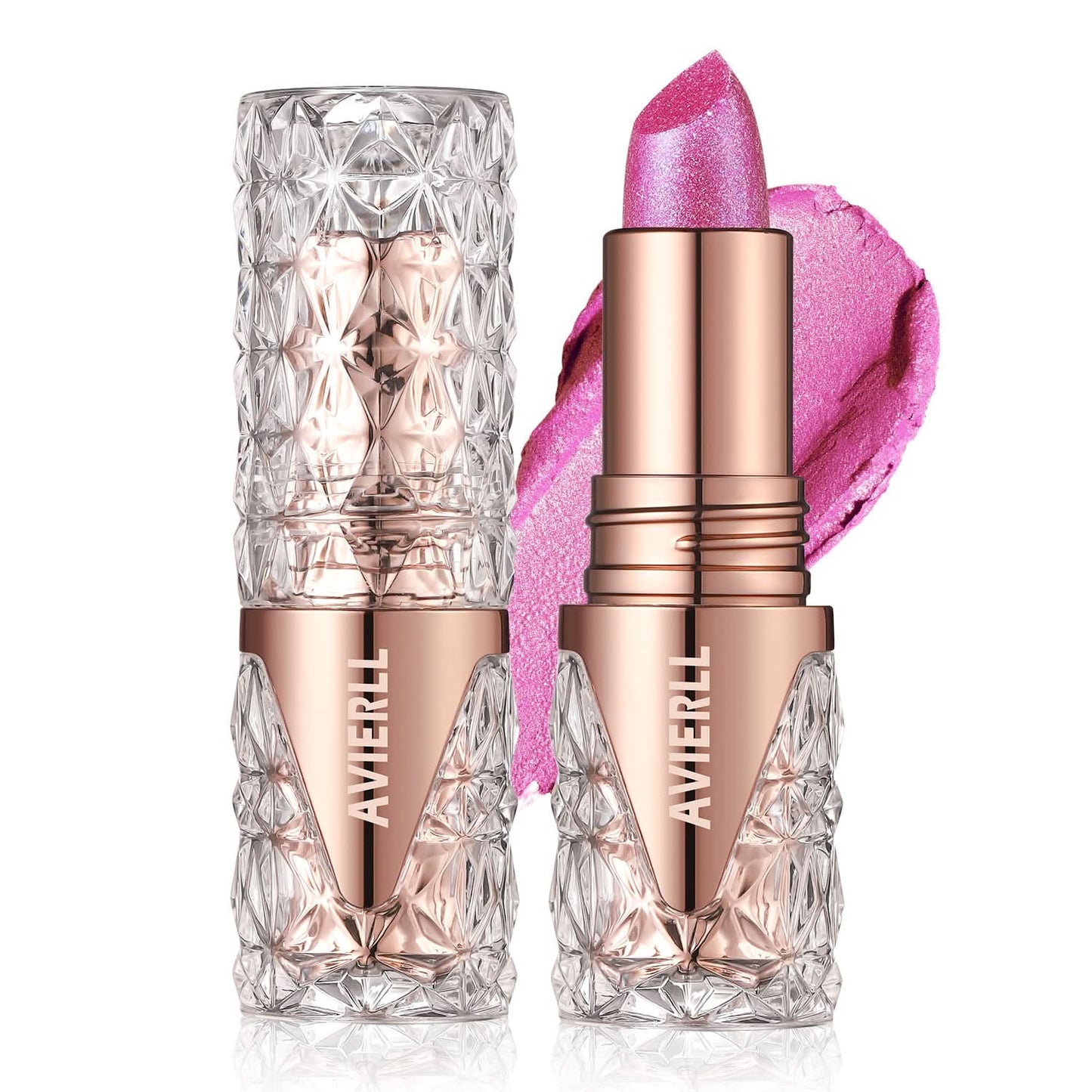 AVIERLL Glitter Lipstick – Long-Lasting, Waterproof, High-Shine Pearlescent Lip Color