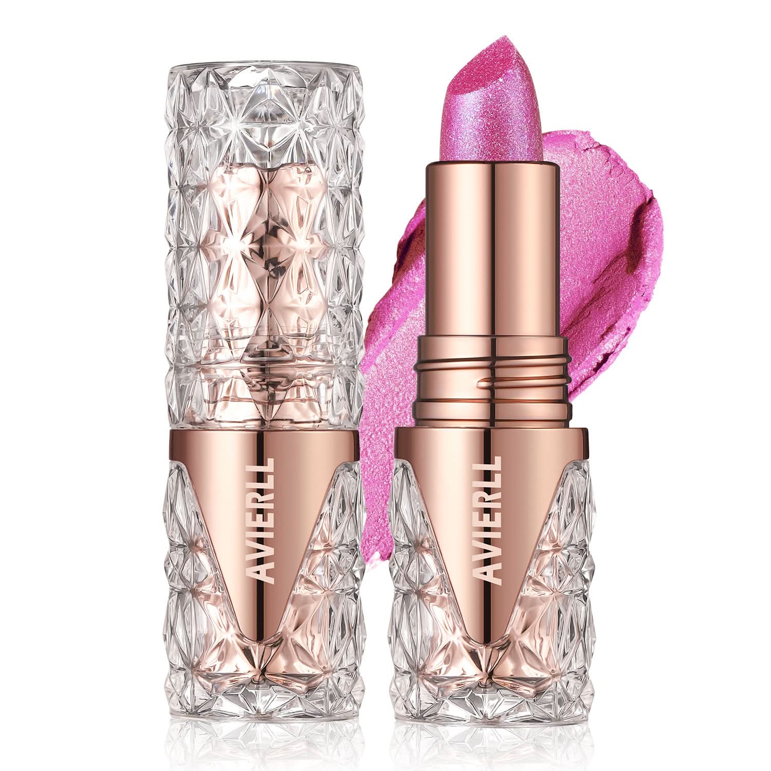 AVIERLL Glitter Lipstick – Long-Lasting, Waterproof, High-Shine Pearlescent Lip Color