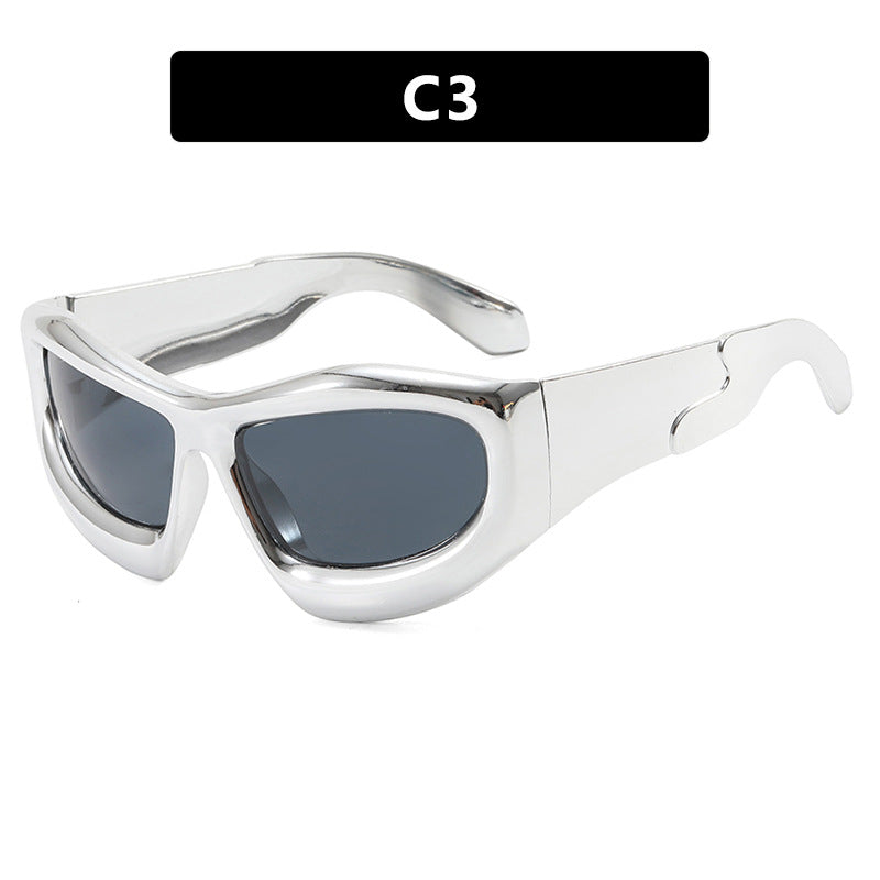 [Quantum] Chrome Oversized Sunglasses