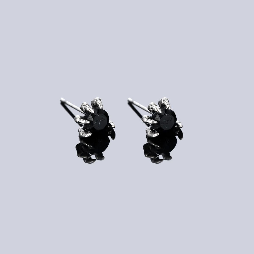 Unisex Trendy Dragon Claw Starry Sky Stone Earrings – Black Copper
