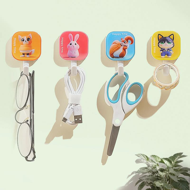 4-Pack Punch-Free Cartoon Wall Hooks