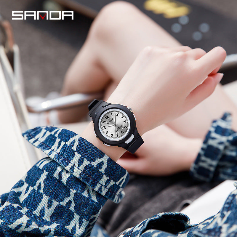 Sanda Waterproof Quartz Watch – Casual Unisex Outdoor Watch with 24-Hour Display