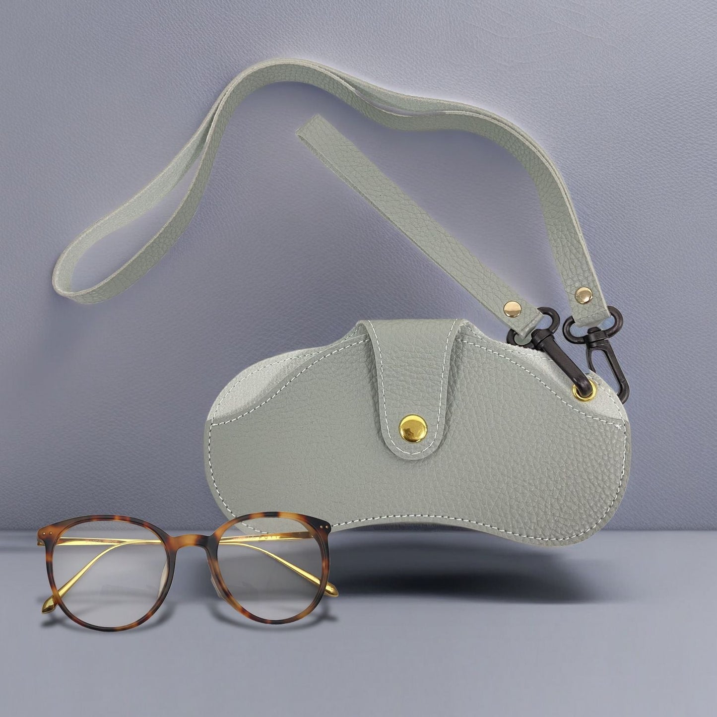 Classic Leather Glasses Case – Neck Hanging Sunglasses Pouch for Travel
