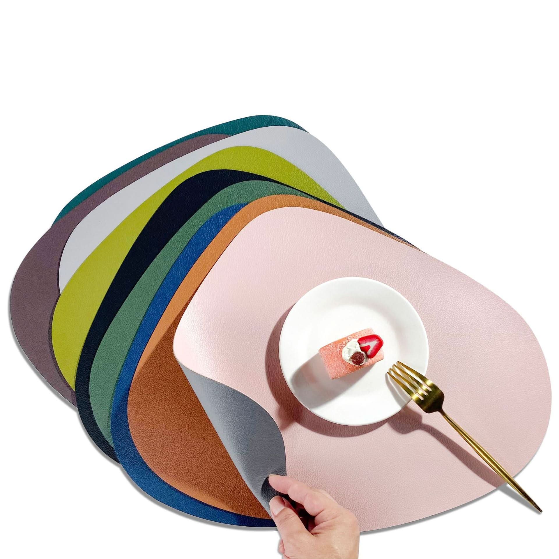 Double-Sided Lychee Leather Waterproof Placemat