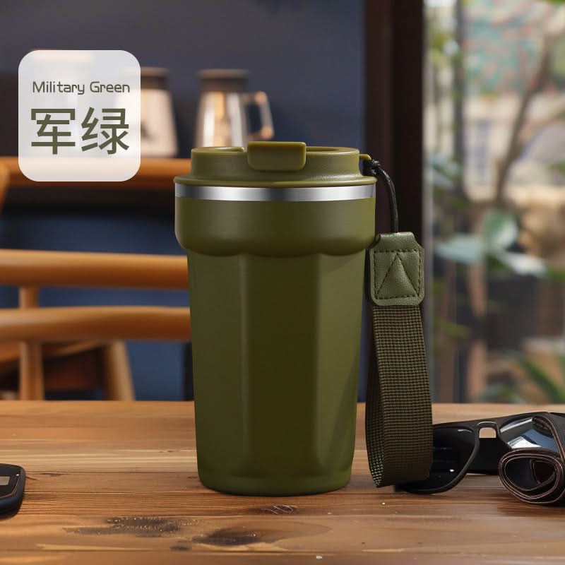 Stainless Steel Vacuum Insulated Coffee Tumbler – Portable Mug with Handle