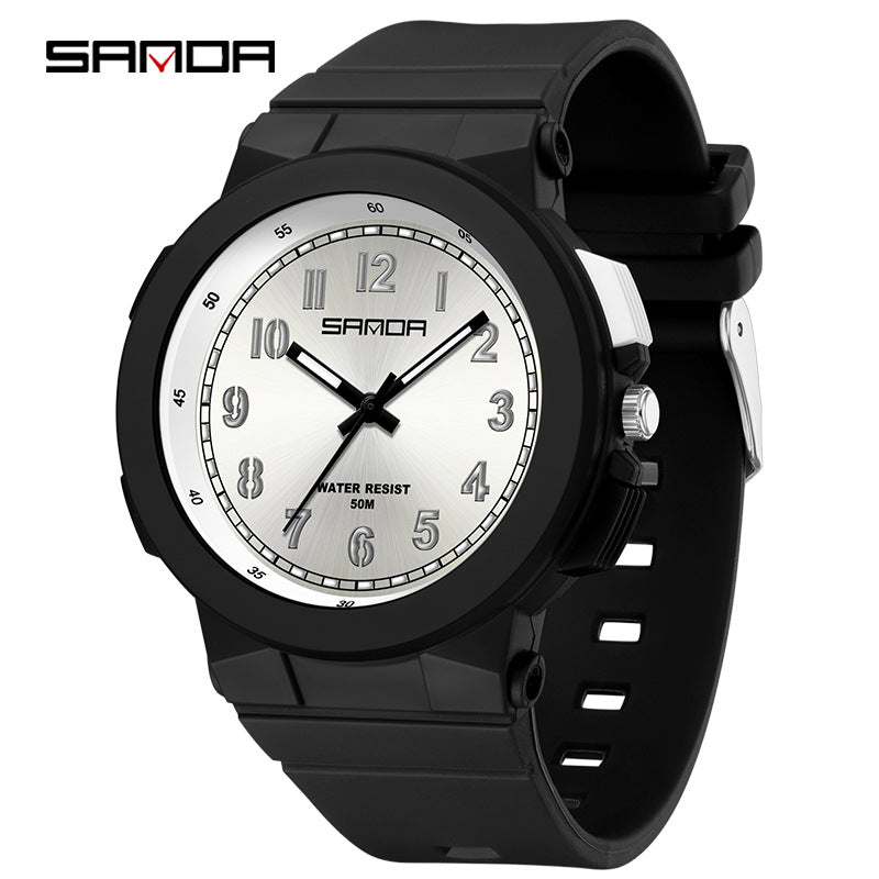 Sanda Colorful Light Watch – Waterproof Luminous Quartz Watch for Students and Kids