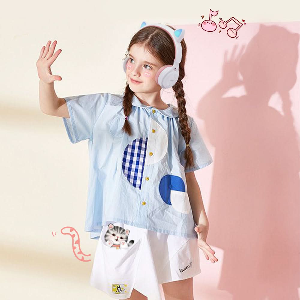 Wireless Bluetooth Cat Ear Headphones for Kids