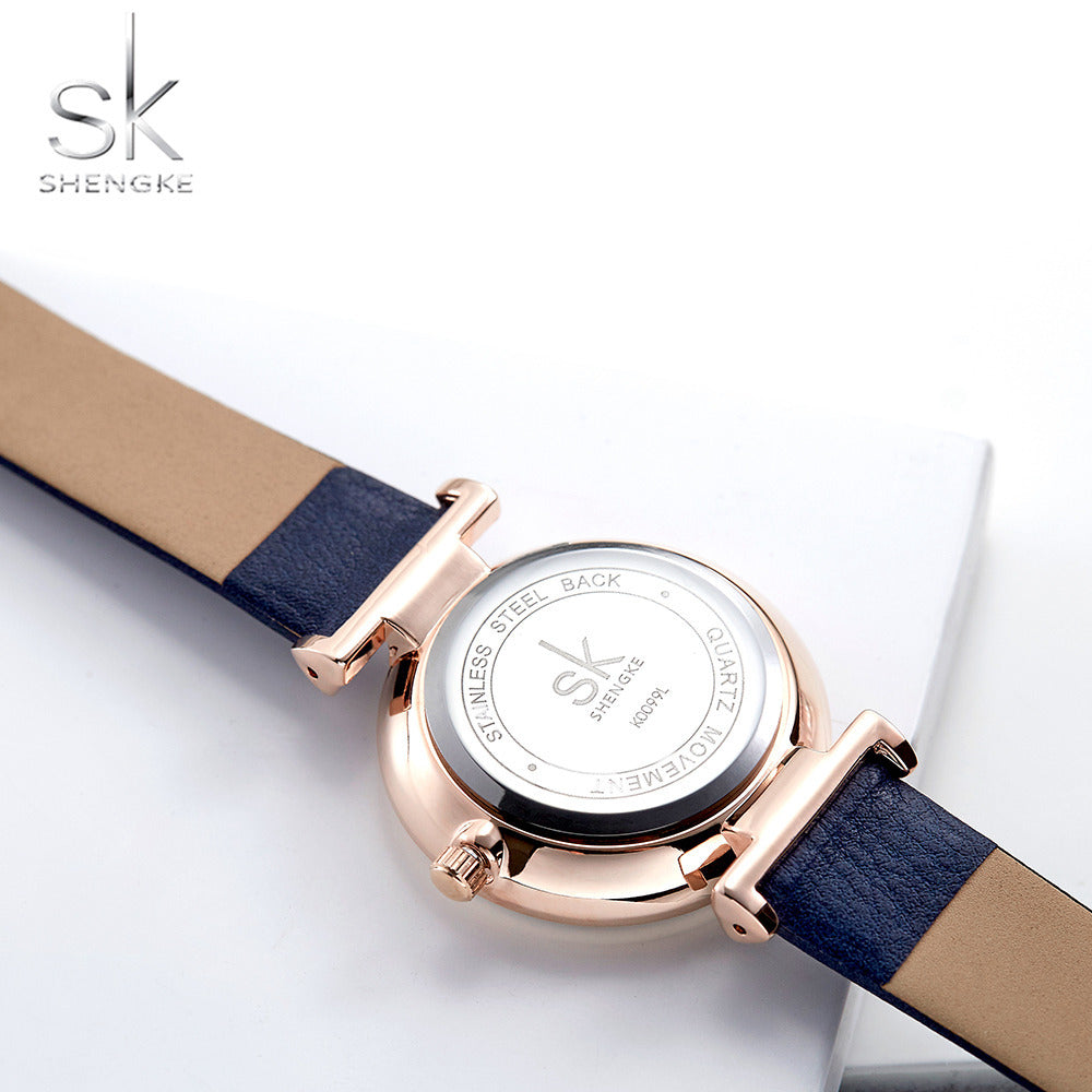 SK Women’s Quartz Watch with Diamond Dial – Waterproof Fashion Timepiece 30mm