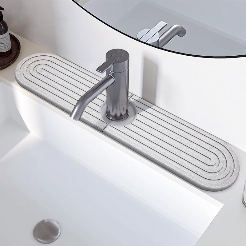 Diatomite Sink Splash Pad – Oval Water Absorption Mat for Faucet