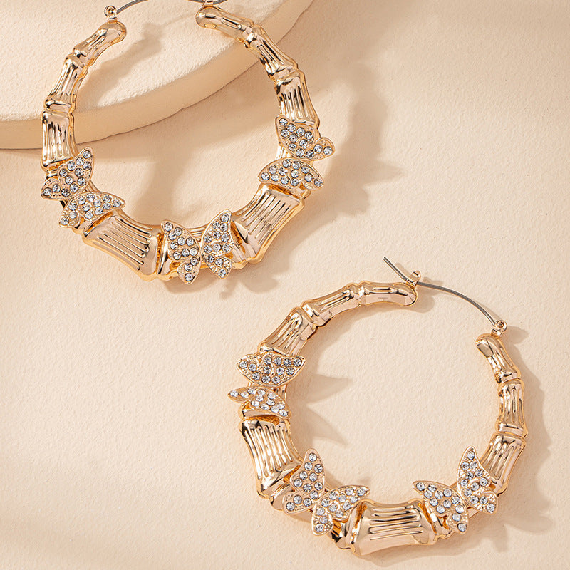 Butterfly Hoop Earrings for Women – Sweet Alloy Animal-Inspired Jewelry