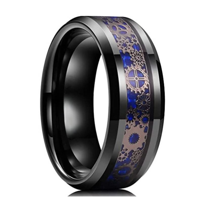 Men's 8mm Stainless Steel Gear Ring