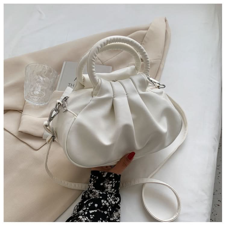 Retro Pleated Cloud Shoulder Bag for Women – Leather Handbag