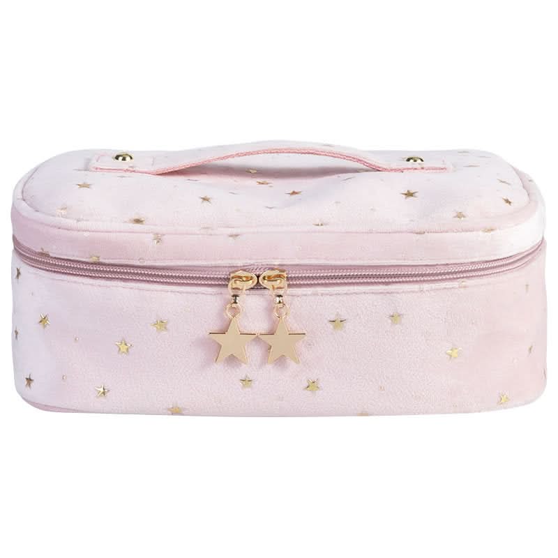 Velvet Makeup & Toiletry Bag - Portable Cosmetics Storage