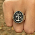 Vintage Cobra Anchor Ring for Men – Seiko Design, Copper, Punk Rock Biker Style