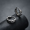 Trendy Hollow Cross Earrings – Gun Black Unisex Ear Buckles