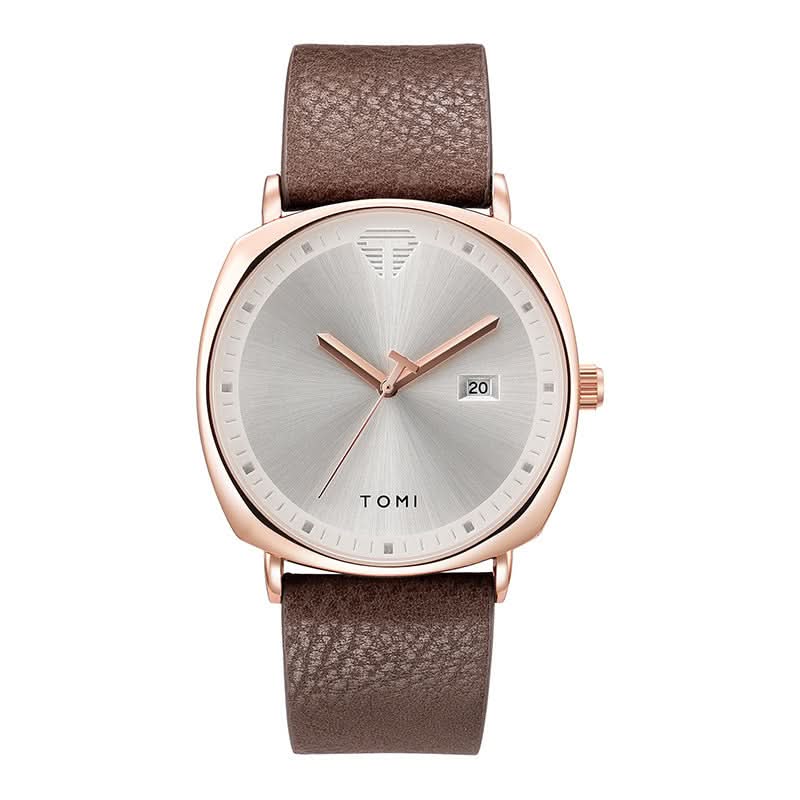 Men's Quartz Watch with Leather Strap