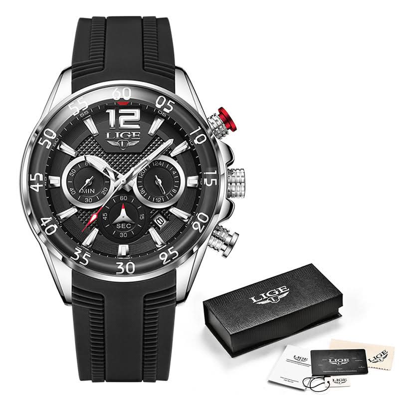 Men’s Quartz Sports Chronograph Watch –Silicone Strap