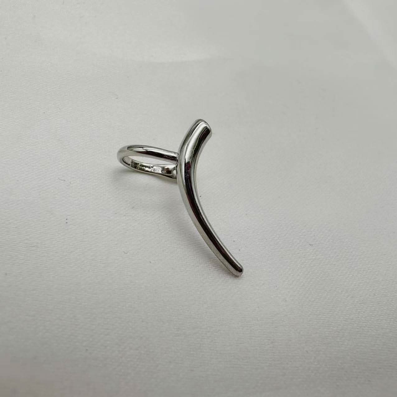 Silver Punk Tragus Clip, Geometric Non-Pierced Earrings