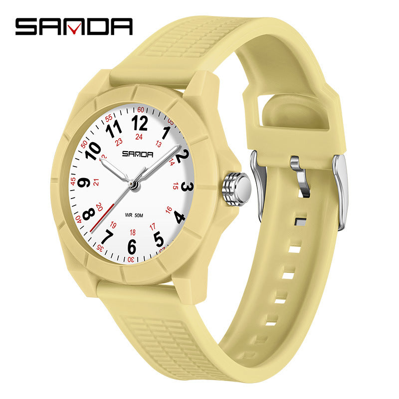 Sanda Luminous Student Quartz Watch – Waterproof Casual Kids Wristwatch
