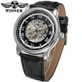 T-Winner Men’s Skeleton Mechanical Watch – Classic Roman Numerals, Leather Strap